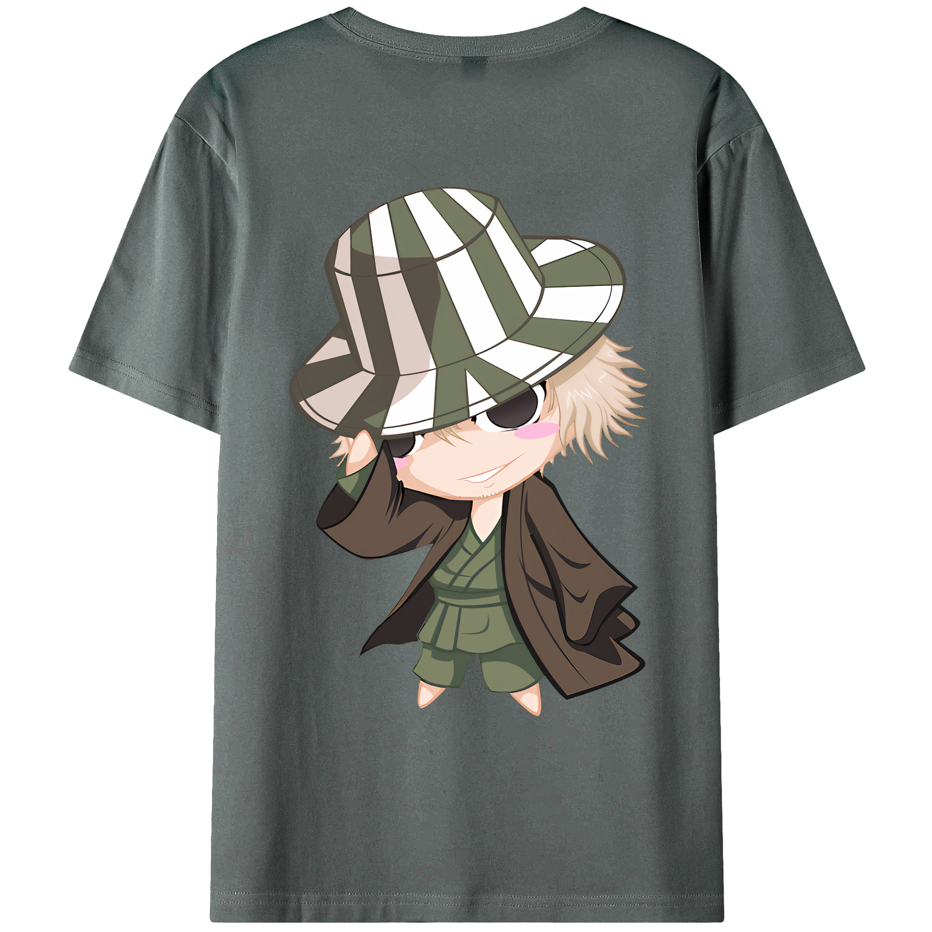 （画像用） "ブリーチ 浦原 喜助（うらはら きすけ） BLEACH Urahara Kisuke " 綿100％ メンズ半袖Tシャツ（バックプリント） 通気性